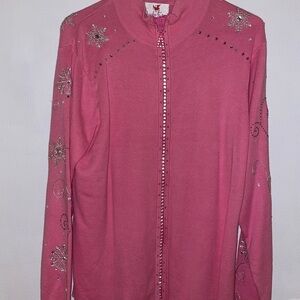 Pink Embellished Women's Sweater